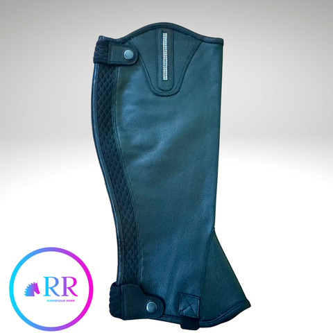 RR Leather Half Chaps with Bling