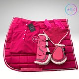 Fuchsia Saddle Pad and Bonnet set